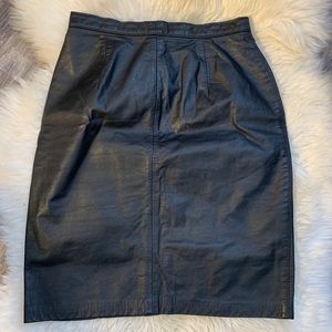 Vintage genuine leather pencil skirt